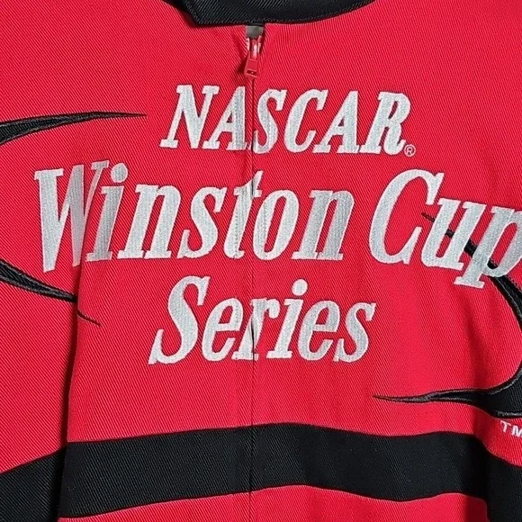 NASCAR Bulldog Racing Apparel Winston Cup Series Canvas Snap Up Jacket Large - Picture 5 of 11